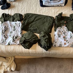 Caden Lane Baby Bundle - Olive and Olive Leaf